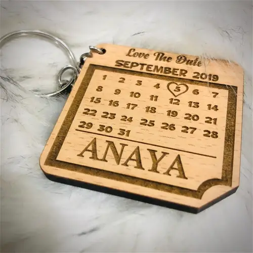 Calendar Engraved Keyring 