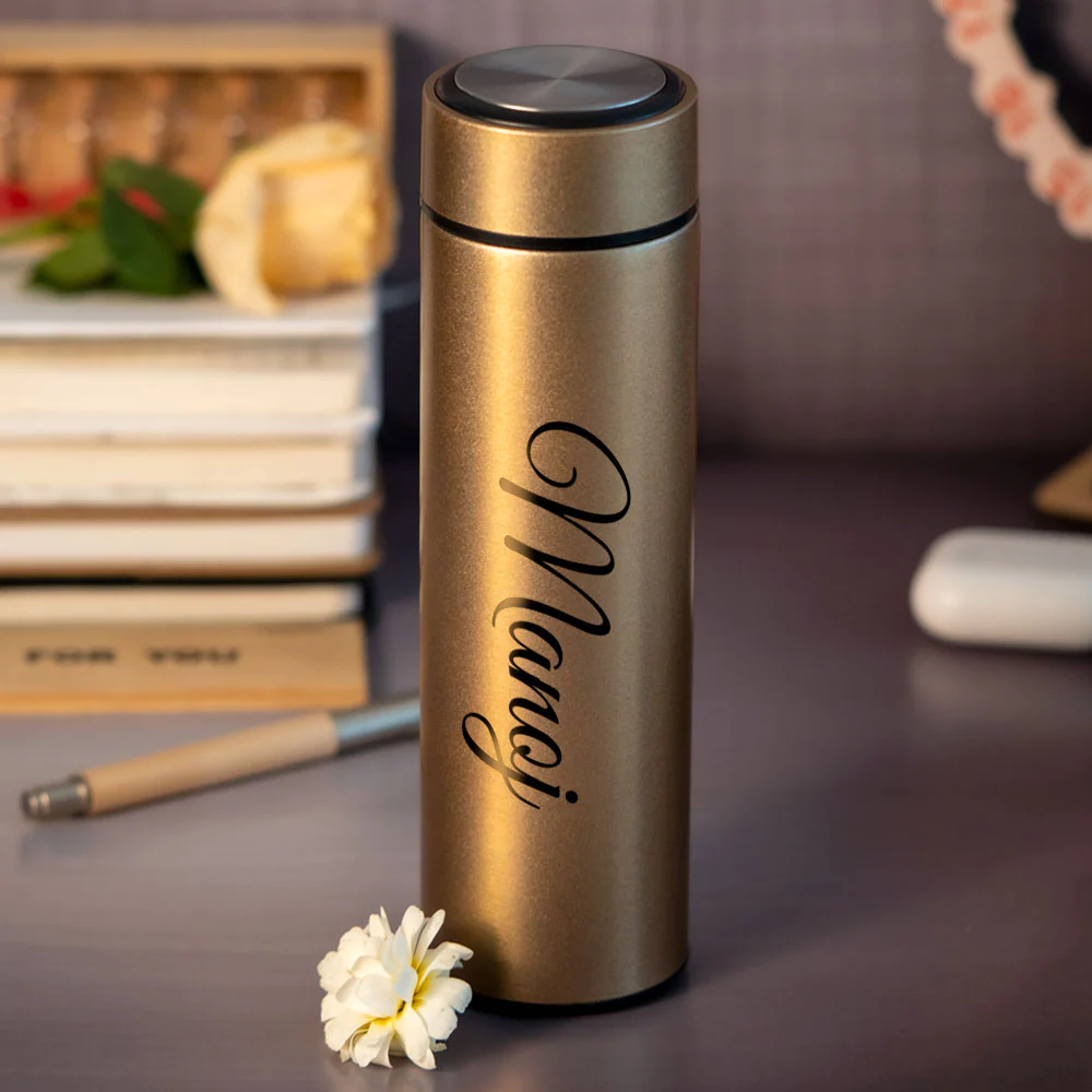 Personalized Name Temperature Bottle (GOLD) 