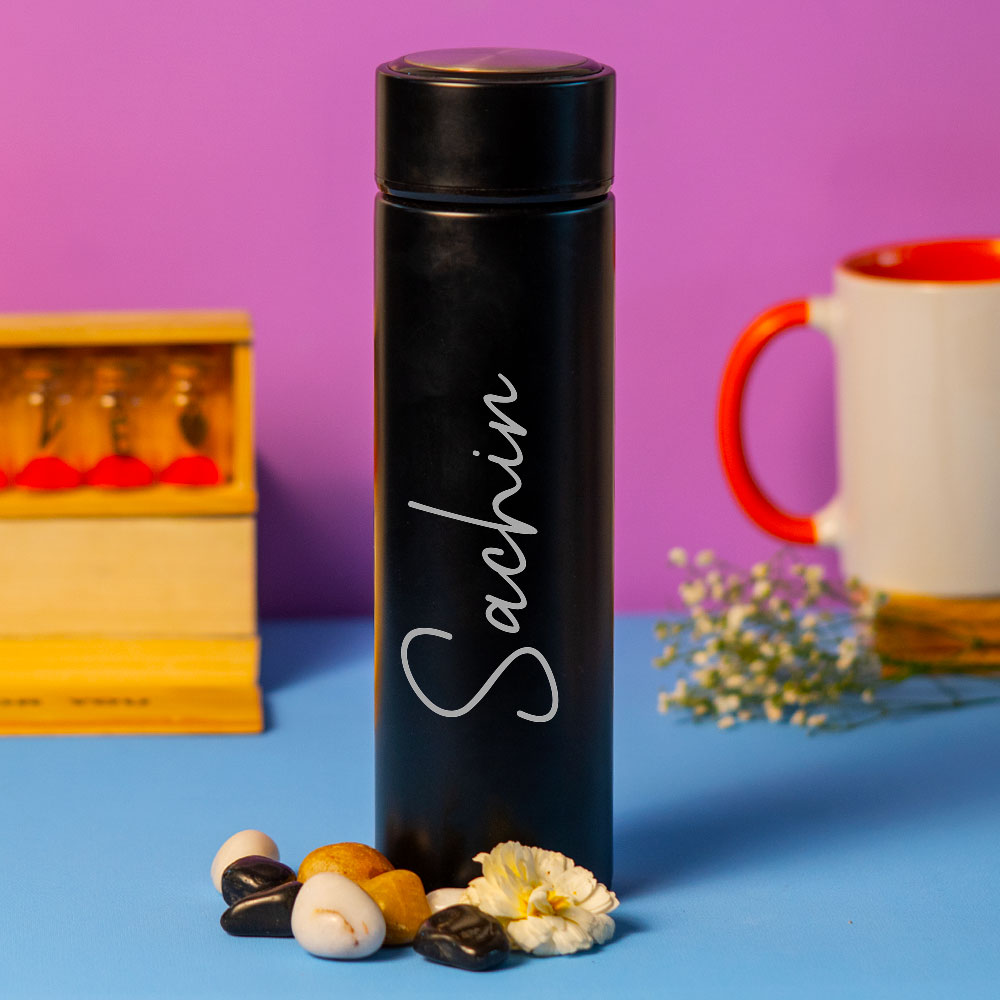 Personalized Name Temperature Bottle (BLACK) 